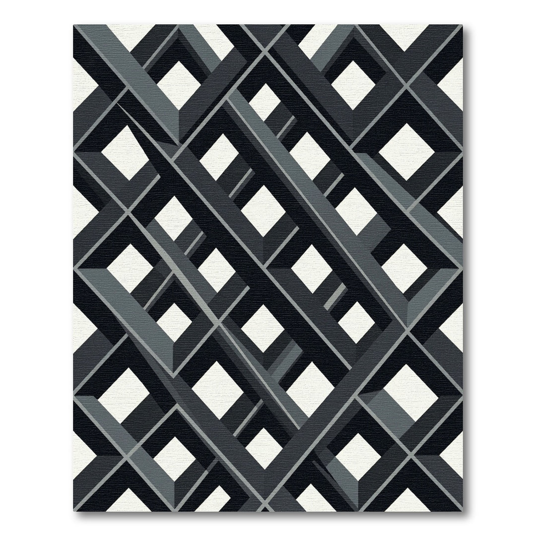 Monochromatic 3D Interlocking Grid Rug