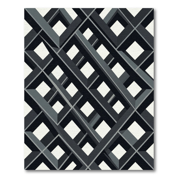 Monochromatic 3D Interlocking Grid Rug