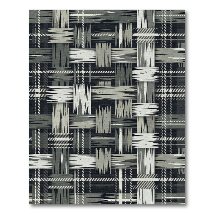Distressed Woven Plaid Area Rug