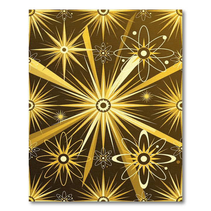 Golden Burst Atomic Floral Rug