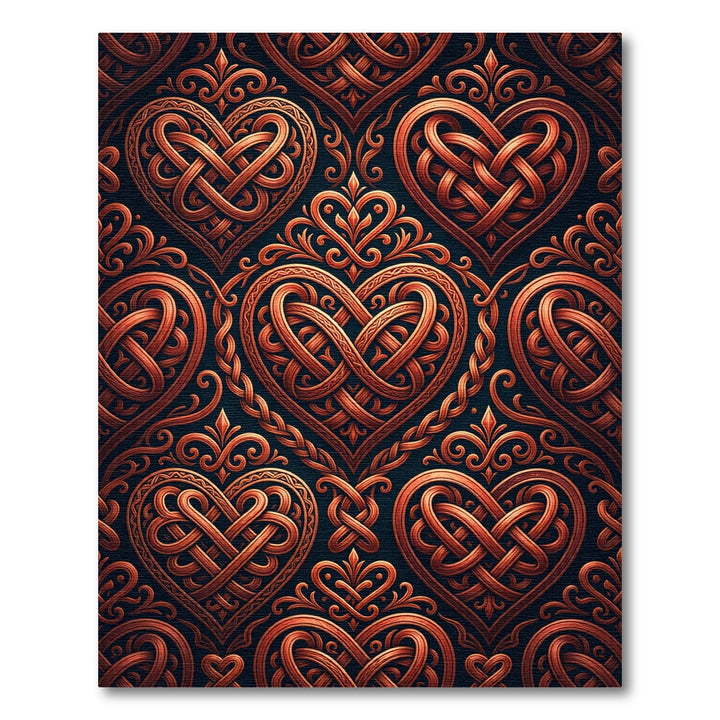 Ornate Copper Heart Celtic Knot Rug