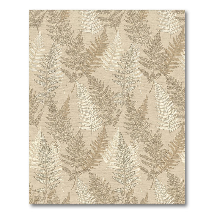 Earthy Tone Fern Frond Foliage Rug