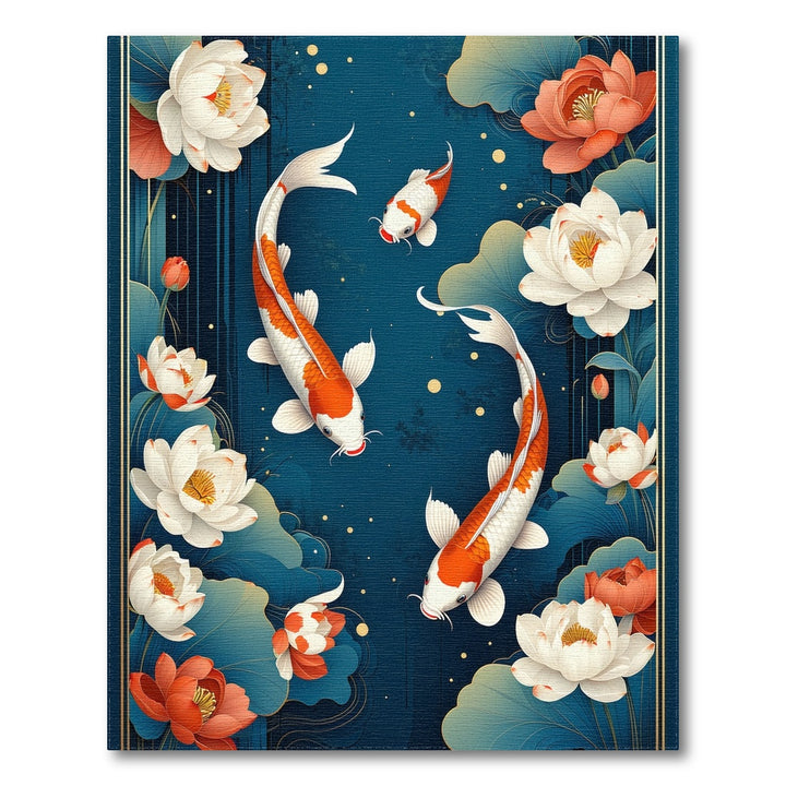 Koi Lotus Blue Washable Area Rug