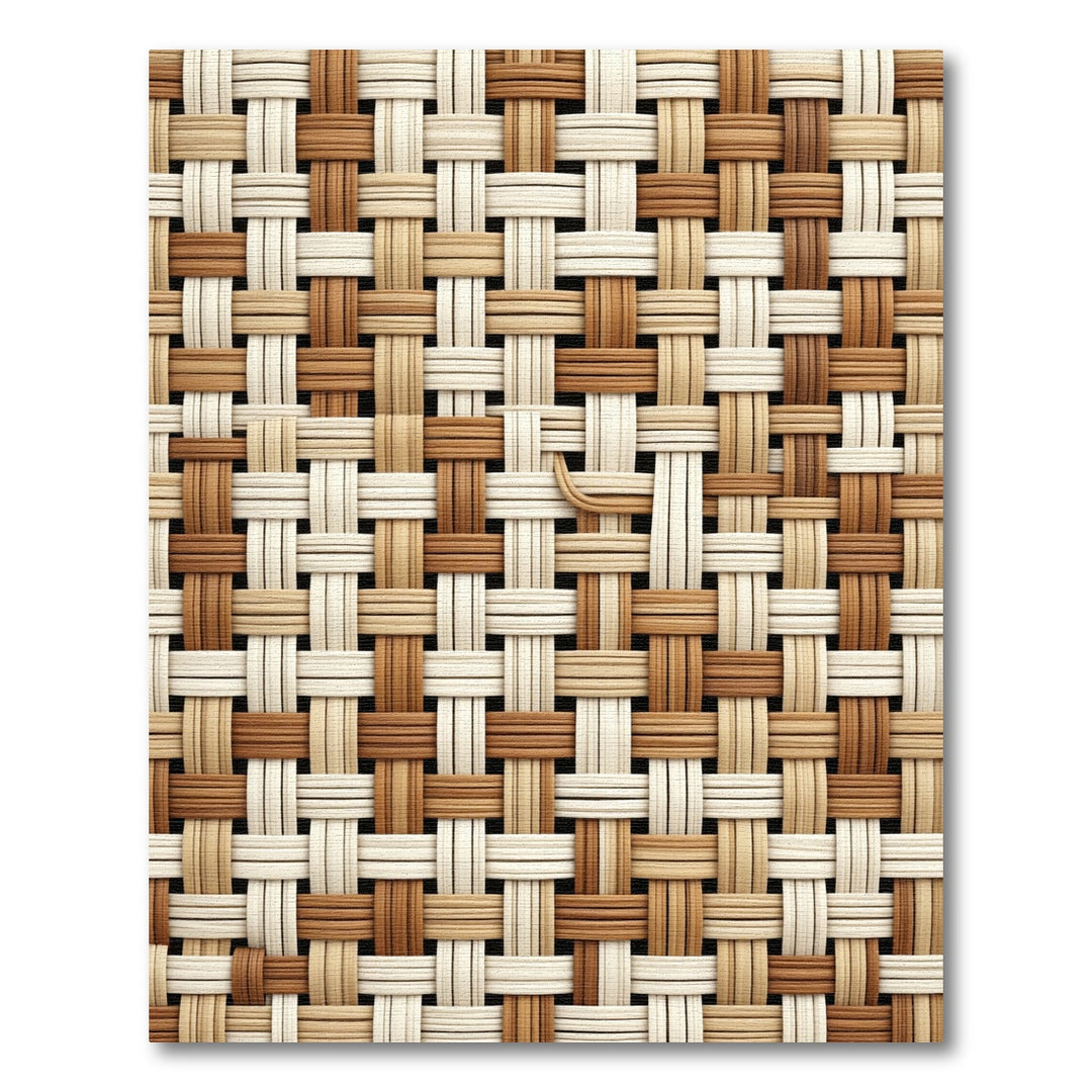 Neutral Woven Texture Grid Rug