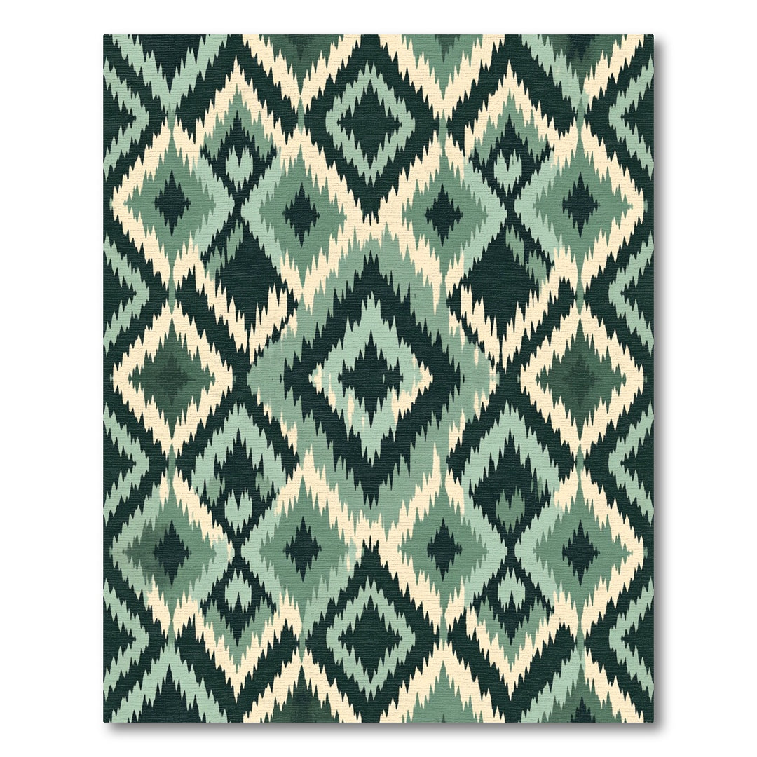 Teal Cream Diamond Tribal Kilim Rug