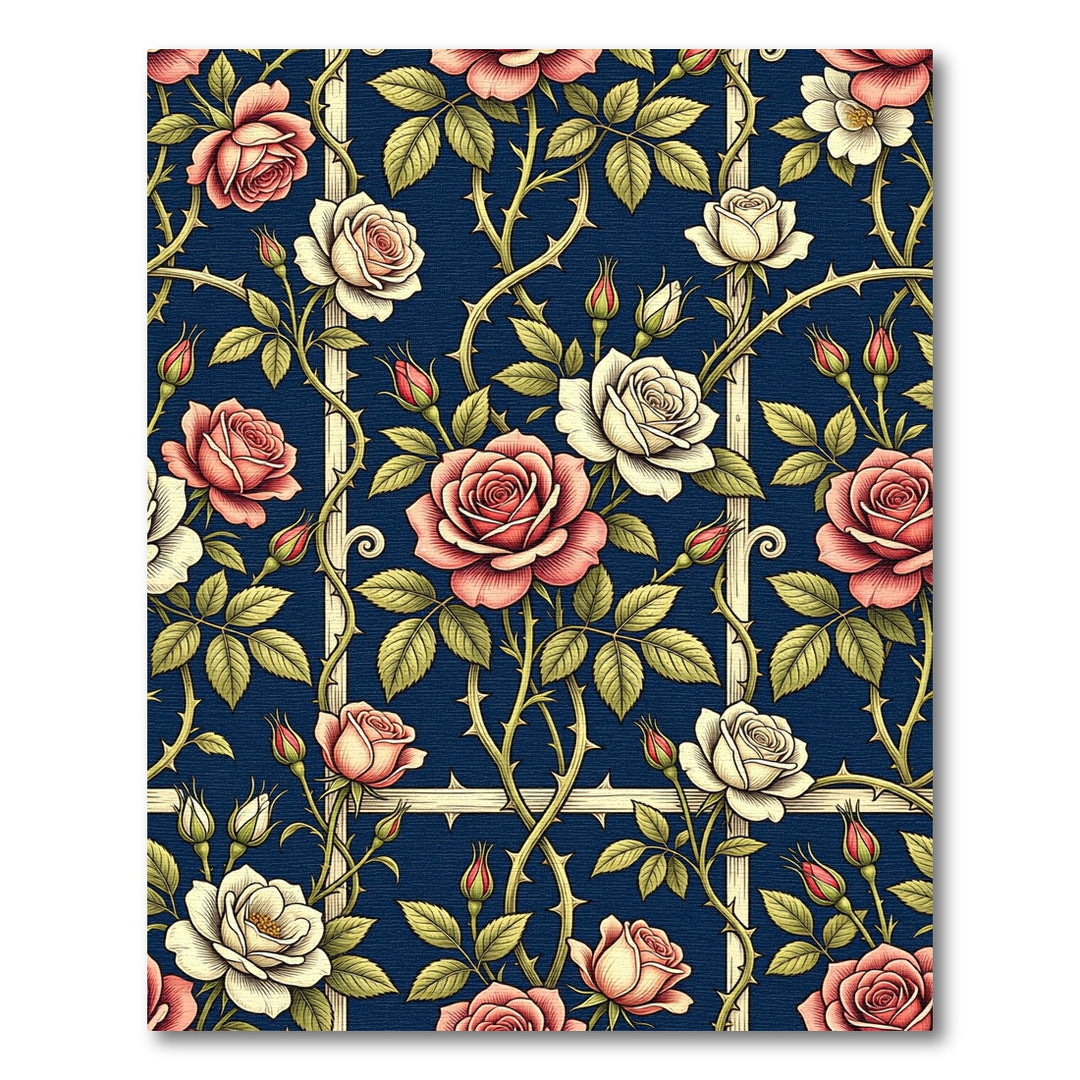 Vintage Rose Blossom Ivy Rug