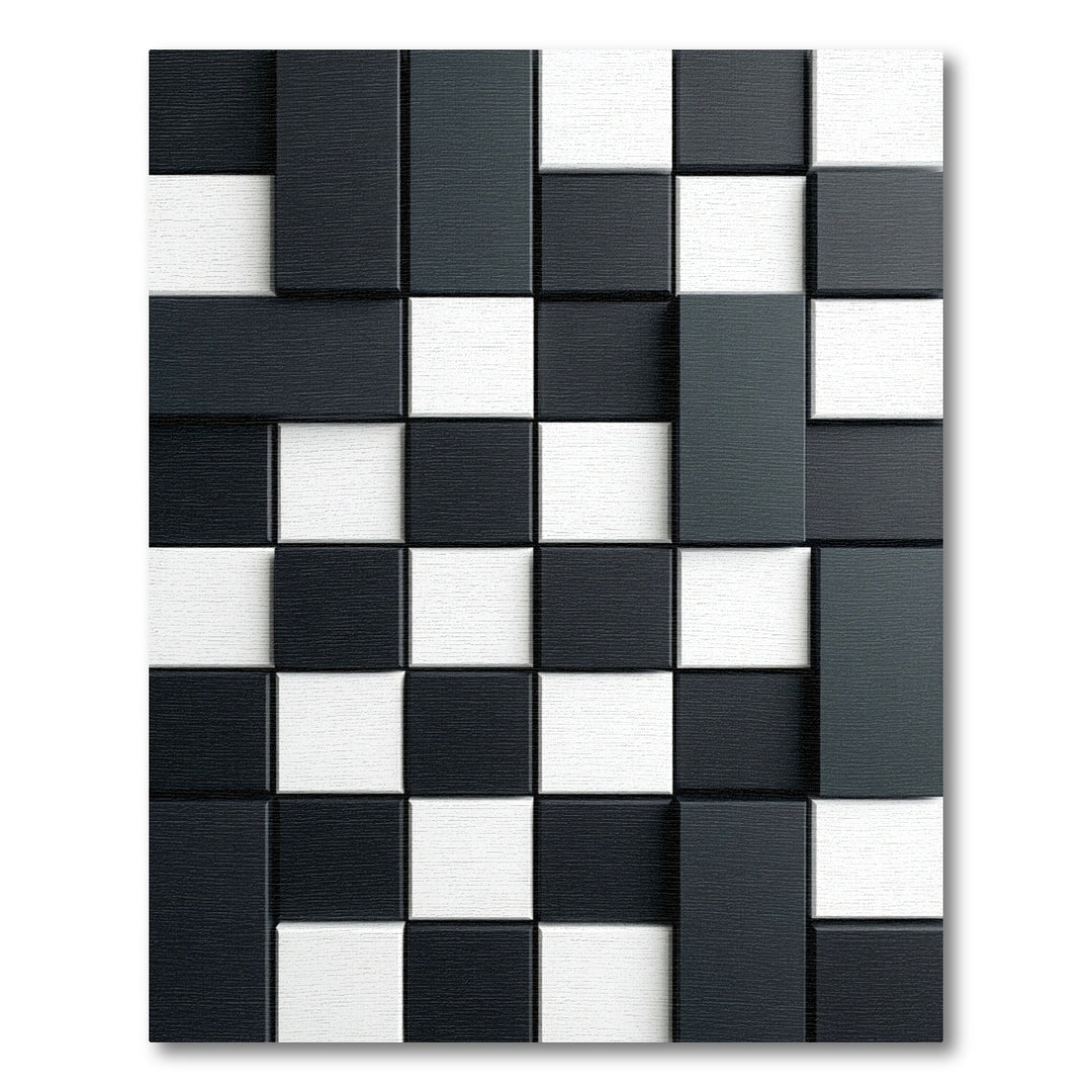 Modern Black White Checkerboard Rug