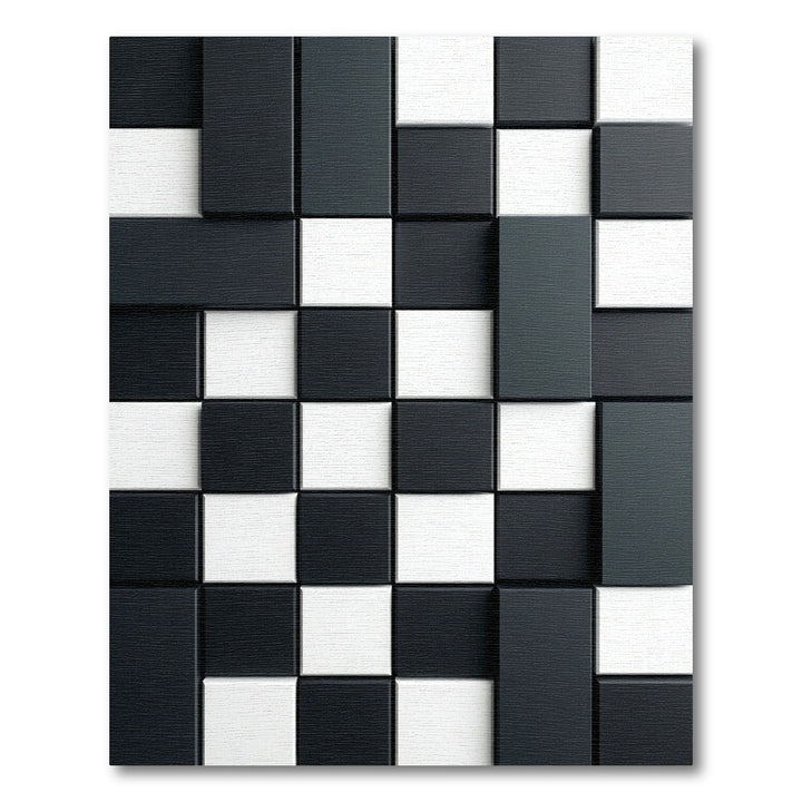 Modern Black White Checkerboard Rug