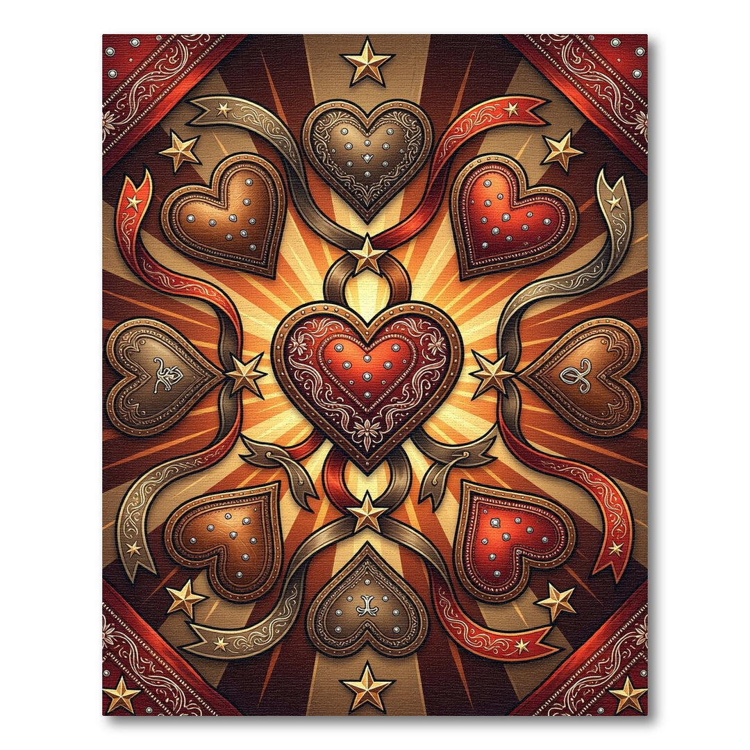 Ornate Hearts and Stars with Ribbons Rug