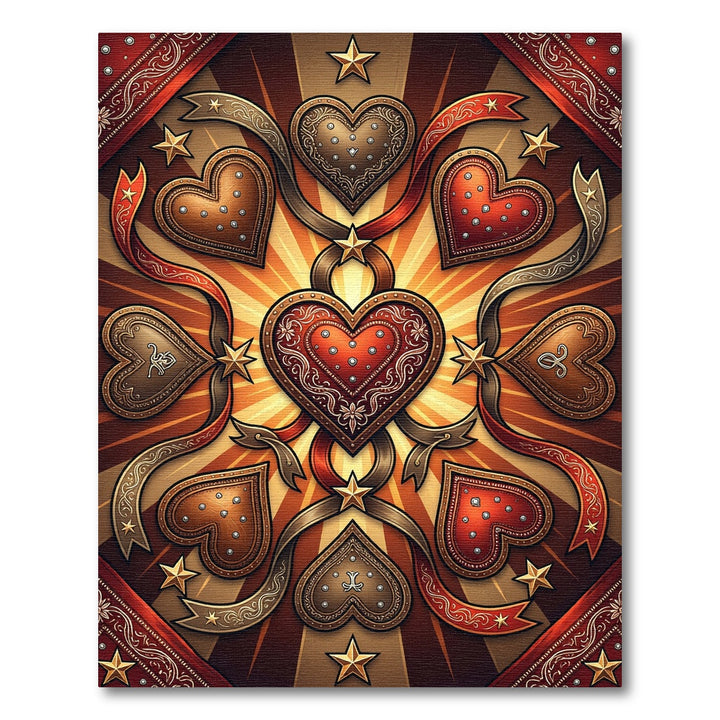 Ornate Hearts and Stars with Ribbons Rug