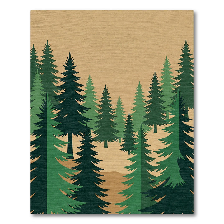 Nordic Forest Evergreen Landscape Rug