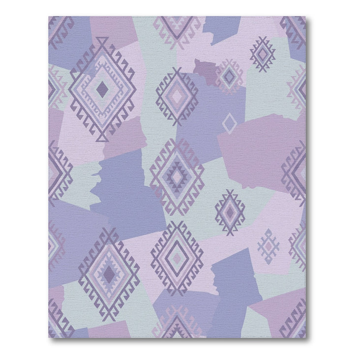 Lavender Diamond Medallion Patchwork Rug
