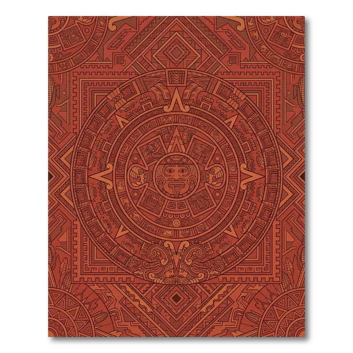 Terracotta Sun Calendar Intricate Mandala Rug