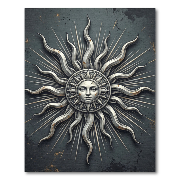 Ornate Sun Face Celestial Rug