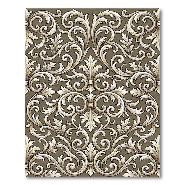 Elegant Cream Acanthus Scrollwork Rug