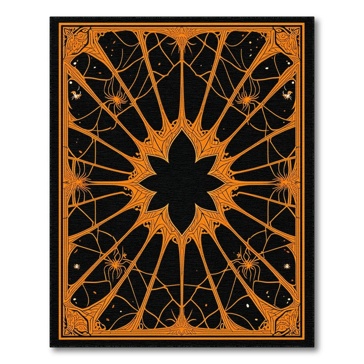 Orange Spider Web Symmetrical Area Rug