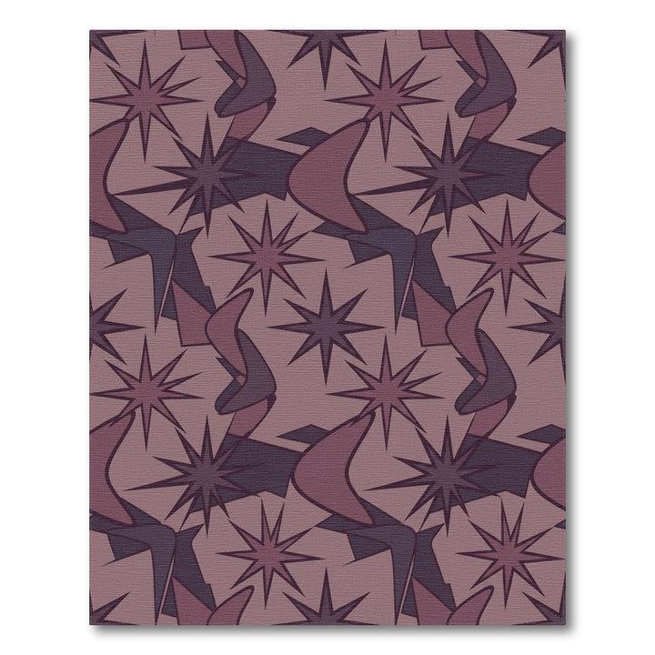 Mauve Abstract Starburst Boomerang Rug