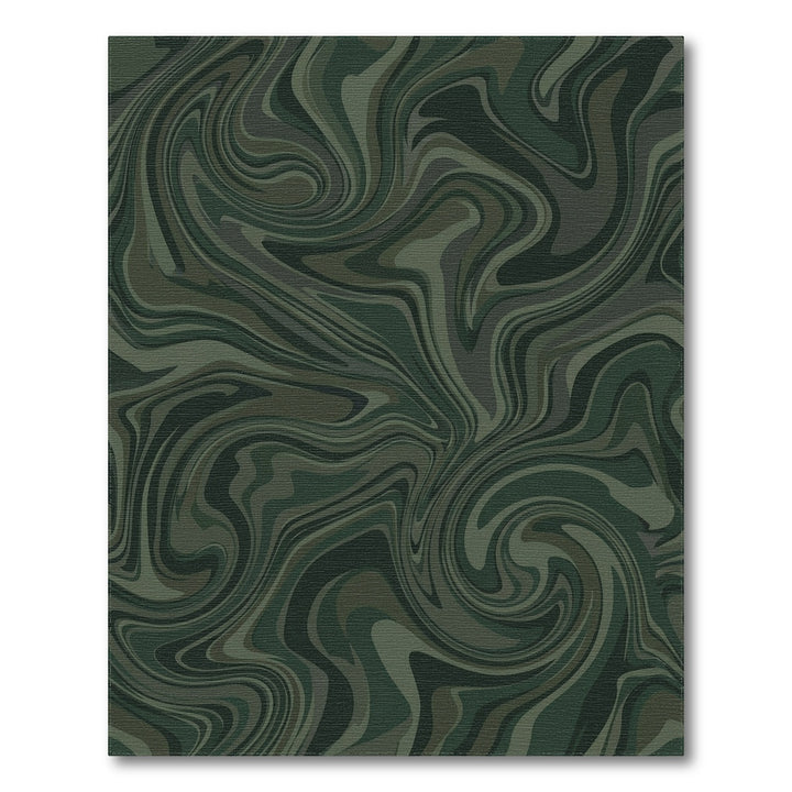 Deep Forest Swirl Marble Texture Rug