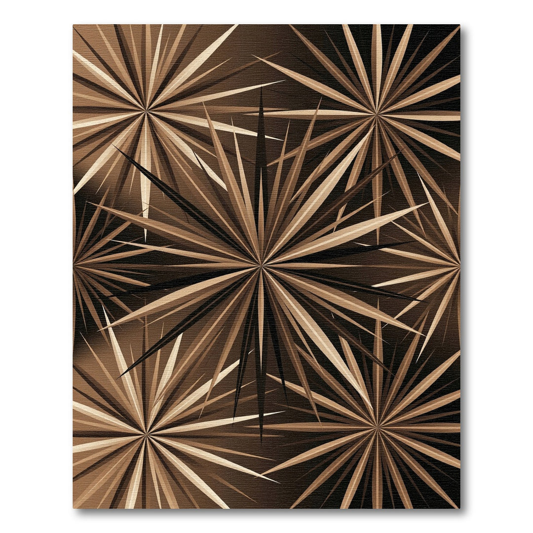 Earthy Starburst Radial Arrangement Rug