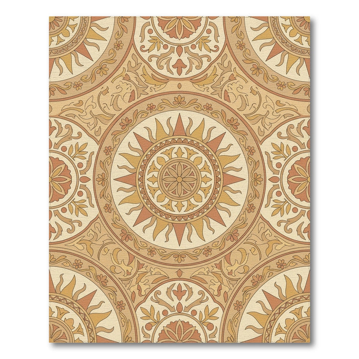 Sunburst Floral Medallion Earth Tones Rug