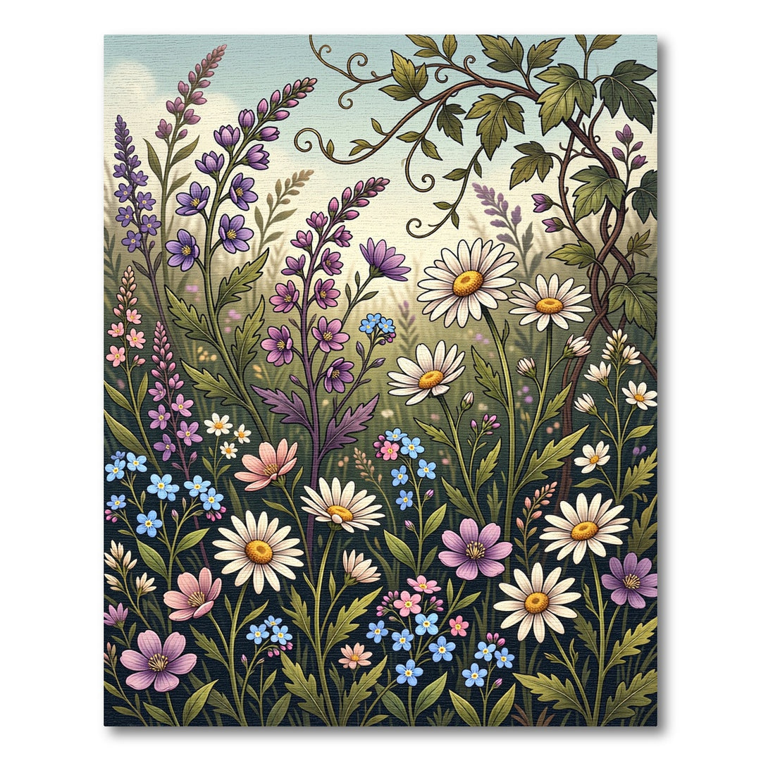 Whimsical Wildflower Meadow Garden Rug