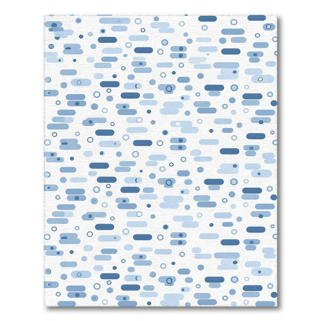 Modern Blue Geometric Blue and Teal Area Rug