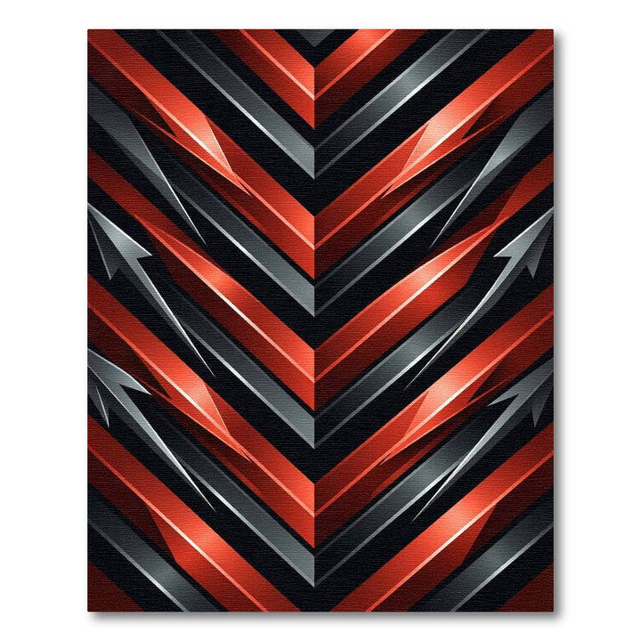 Bold Red Black Arrow Chevron Rug