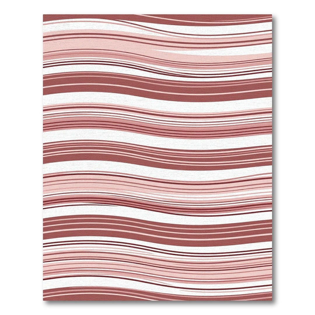 Salmon Pink Wavy Stripe Swirl Rug