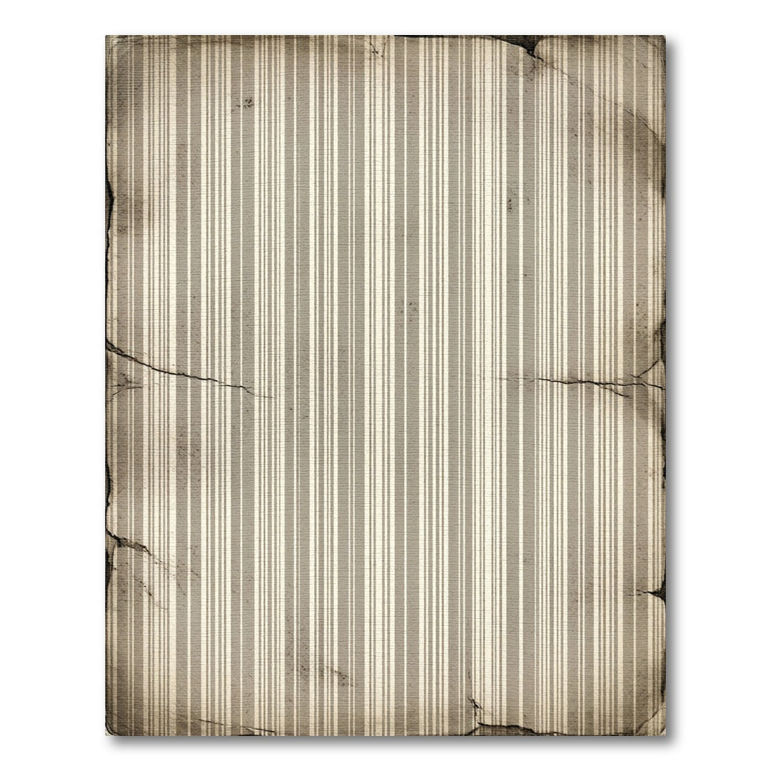 Vintage Gray and White Vertical Stripe Rug