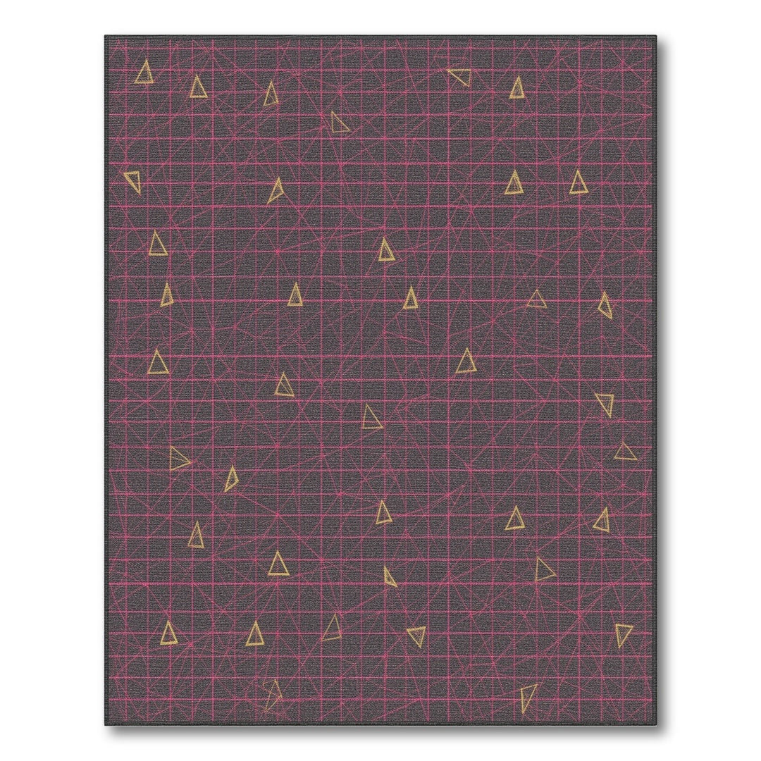 Grey Geometric Triangle Geometric Modern Area Rug