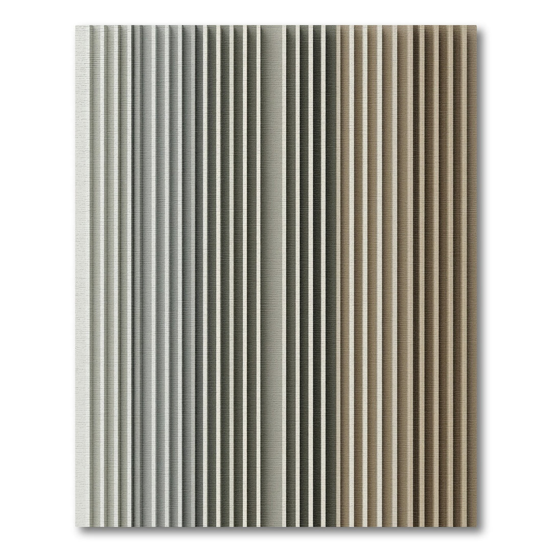 Vertical Stripe Contemporary Beige Grey Rug