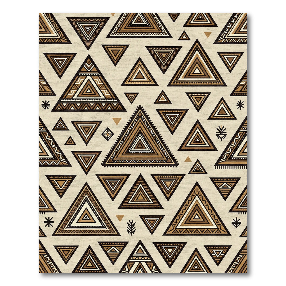 Tribal Geometric Triangle Earth Tones Rug
