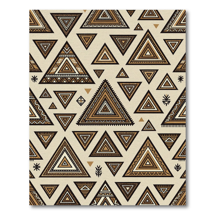 Tribal Geometric Triangle Earth Tones Rug