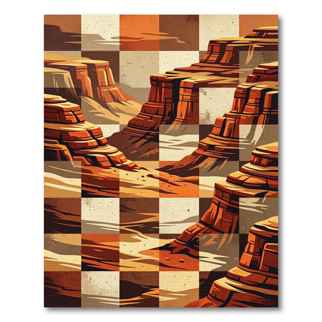 Geometric Canyon Landscape Rug