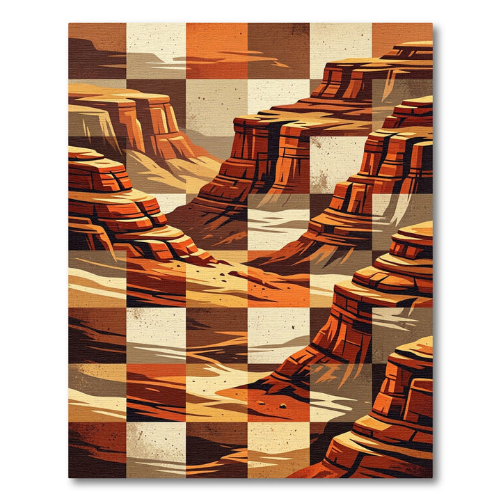 Geometric Canyon Landscape Rug