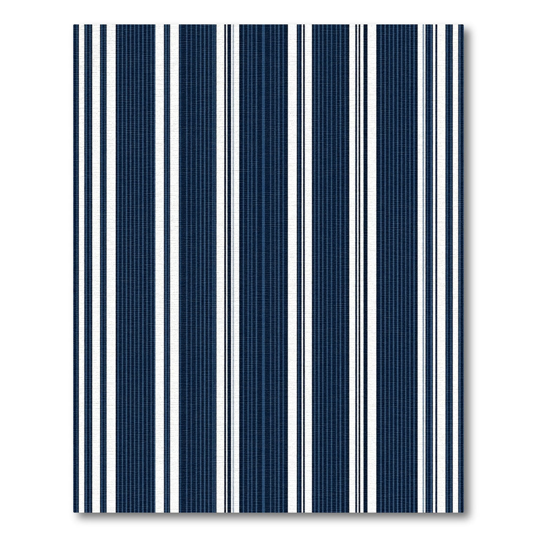 Classic Navy Blue White Stripe Rug