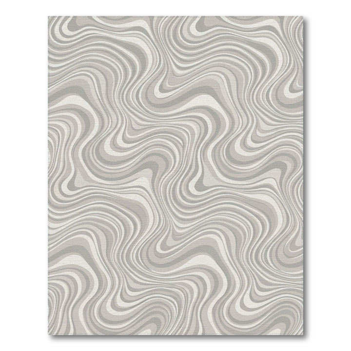 Neutral Swirl Wavy Stripes Rug