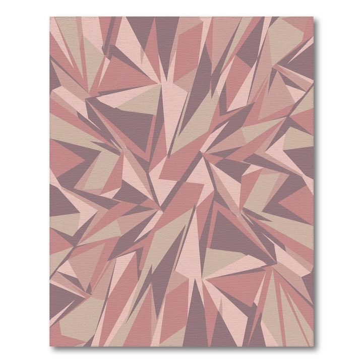 Soft Rose Shattered Geometric Abstract Rug
