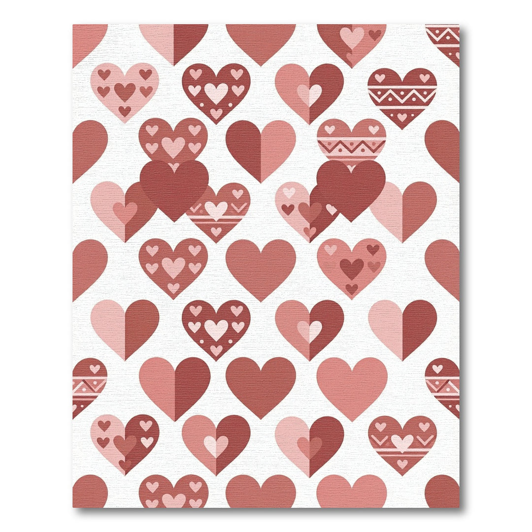 Romantic Rose Heart Collage Rug