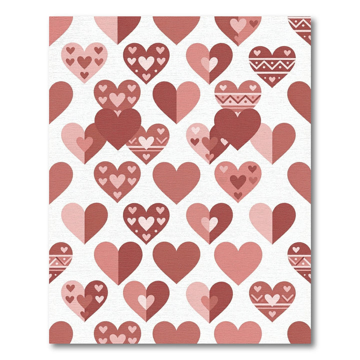 Romantic Rose Heart Collage Rug