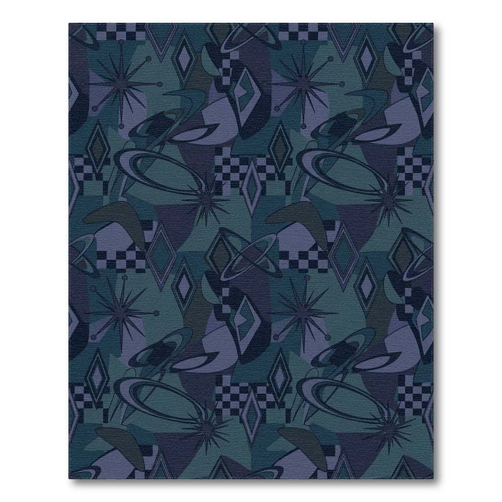 Mid-century Abstract Starburst Diamond Collage Rug