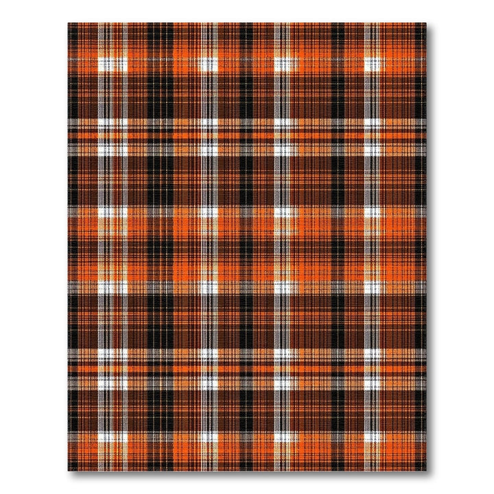 Orange Plaid Washable Geometric Modern Area Rug