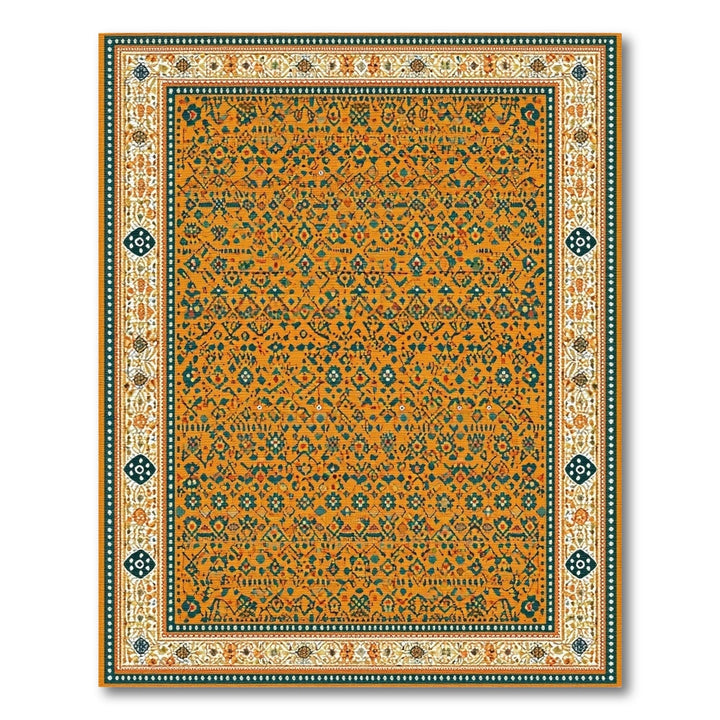 Vibrant Orange Traditional Persian Area Rug