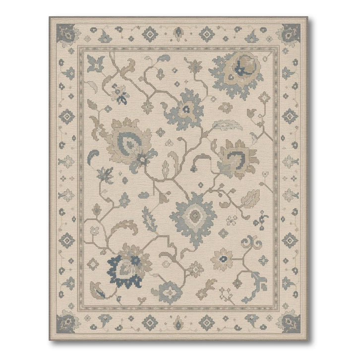 Beige Vintage Floral Vintage Area Rug