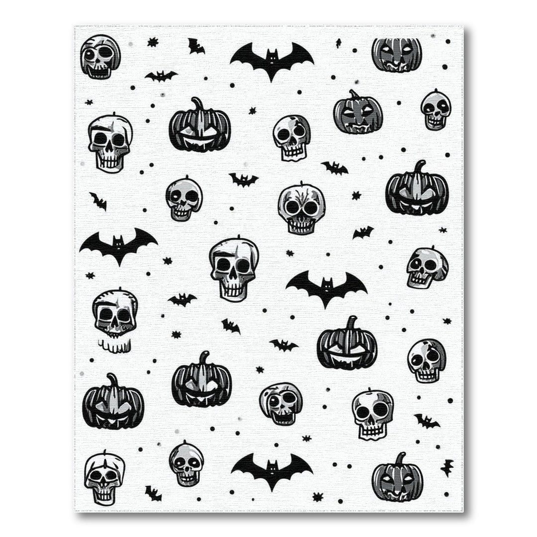 Halloween Skulls Pumpkins Bats Area Rug