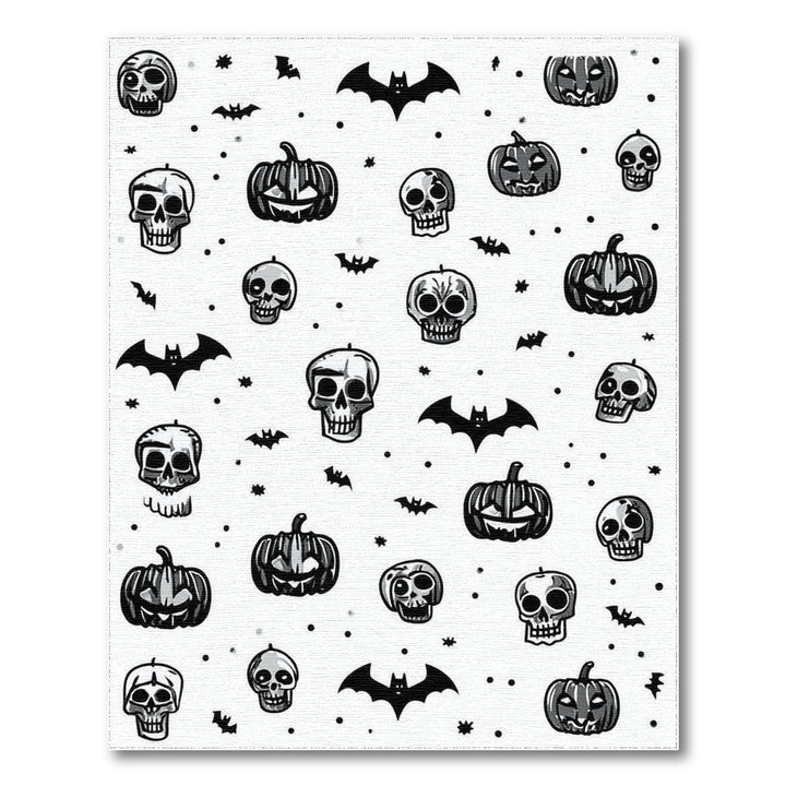 Halloween Skulls Pumpkins Bats Area Rug