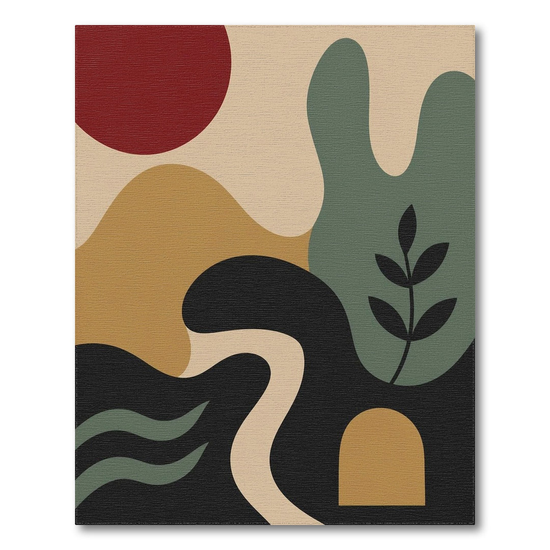 Abstract Multi-Color Organic Area Rug
