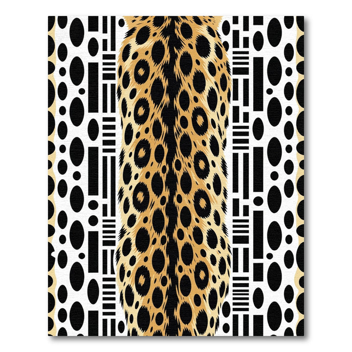 Golden Cheetah Spots Black Geometric Rug