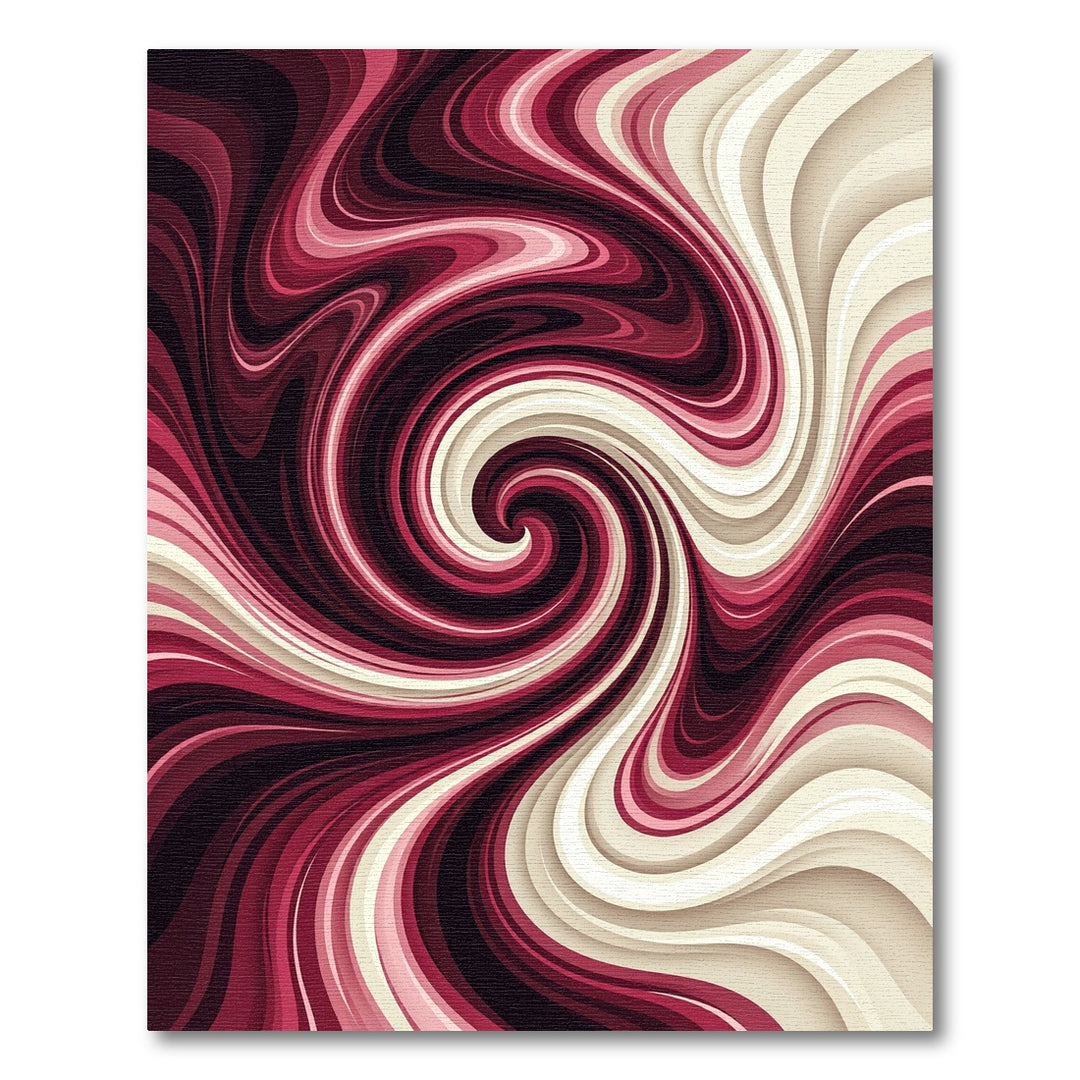 Crimson Swirl Marble Fluid Rug