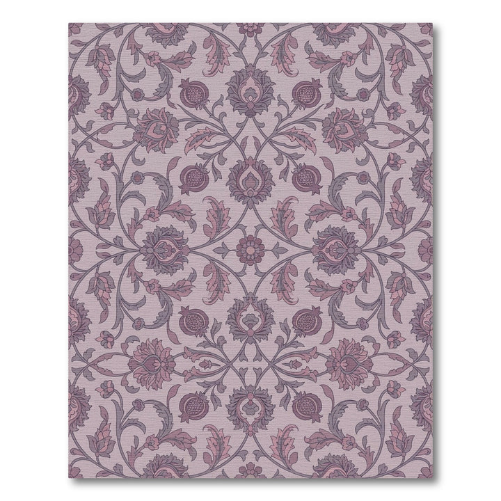 Dusty Rose Floral Pomegranate Medallion Rug